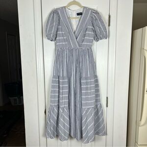 knee length dresses for ladies Taylor Tube Maxi Dress, in Steel Blue Luxe Satin | Show Me Your Mumu main image 0